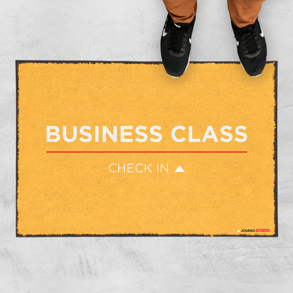 Business Class Check In - Fun Welcome Mat For Any Office