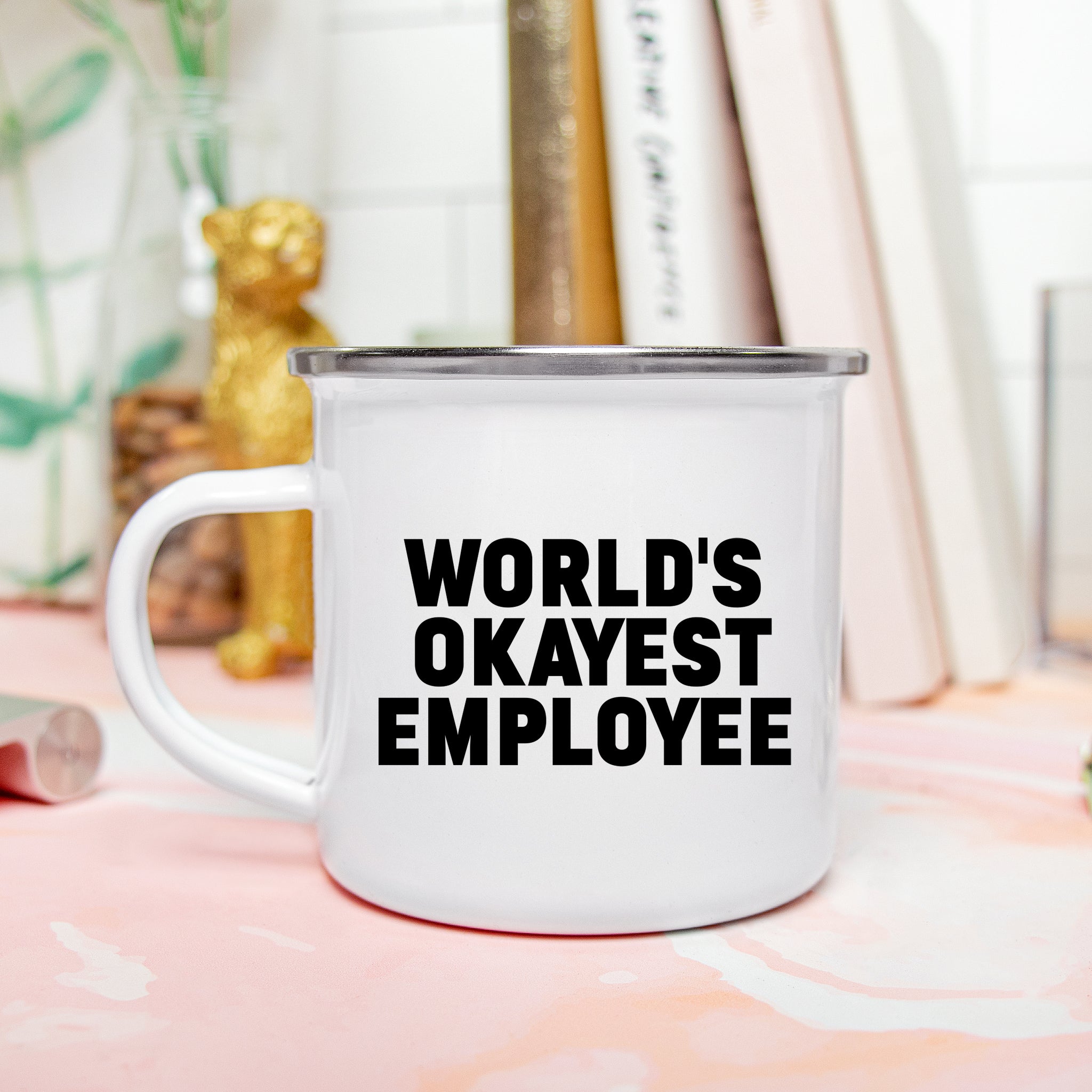 World's Okayest Employee Camping Mug