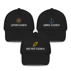 Captain, Admiral & First Mate Baseball Cap 3 Pack