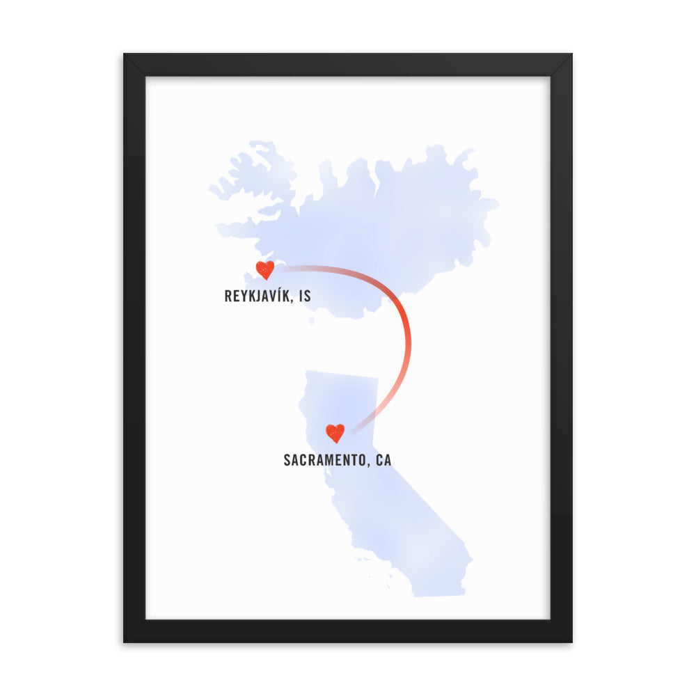 Customized "Long-Distance Love" Art Print