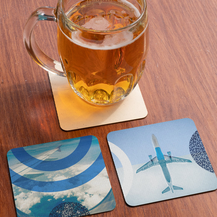 Boarding Pass Coaster Set - Set Of 6! Aviation Inspired Cork Coasters