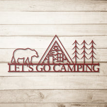 Let's Go Camping Metal Camping Sign