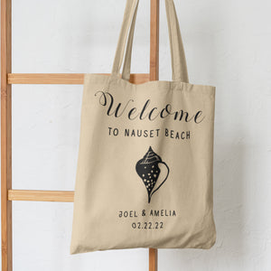 PERSONALIZED Couples Beach Wedding Tote Bag