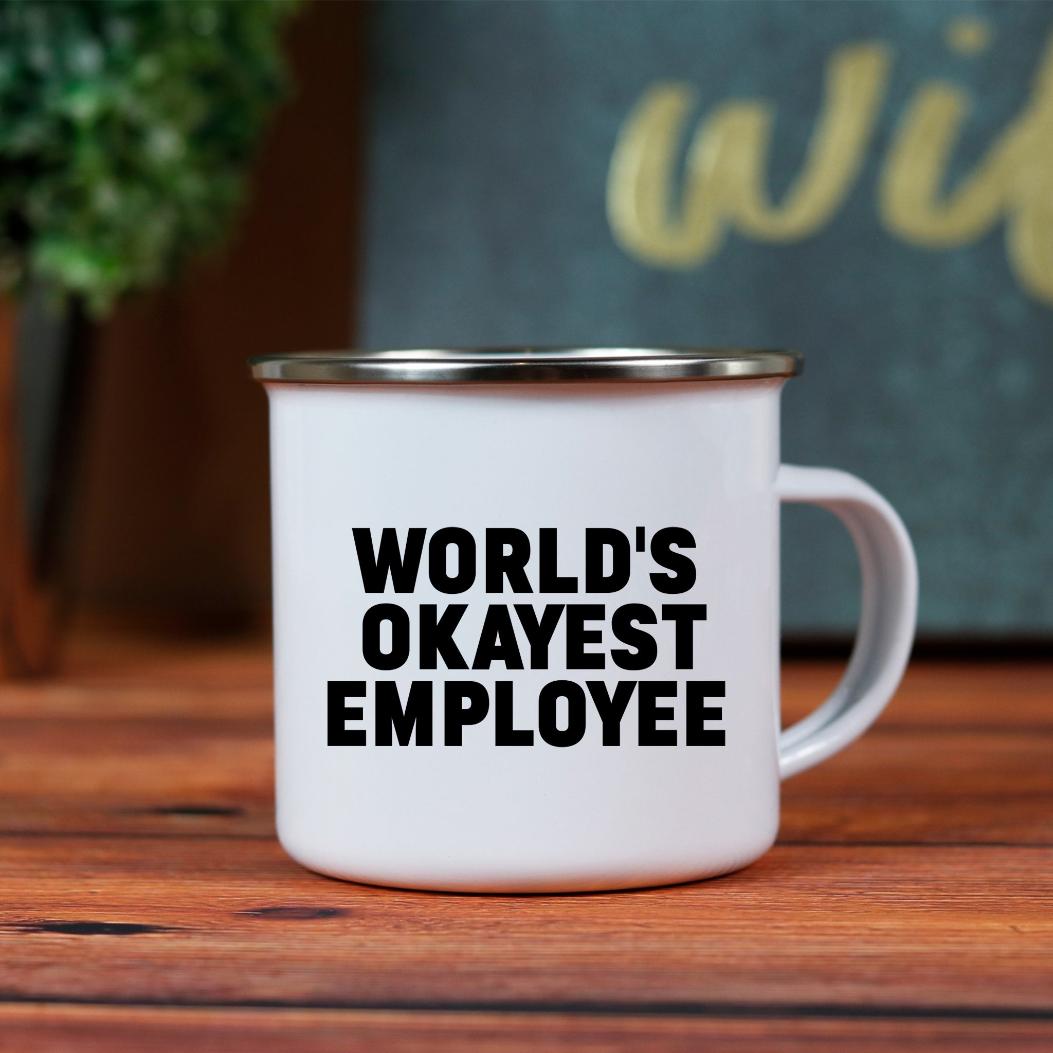 World's Okayest Employee Camping Mug