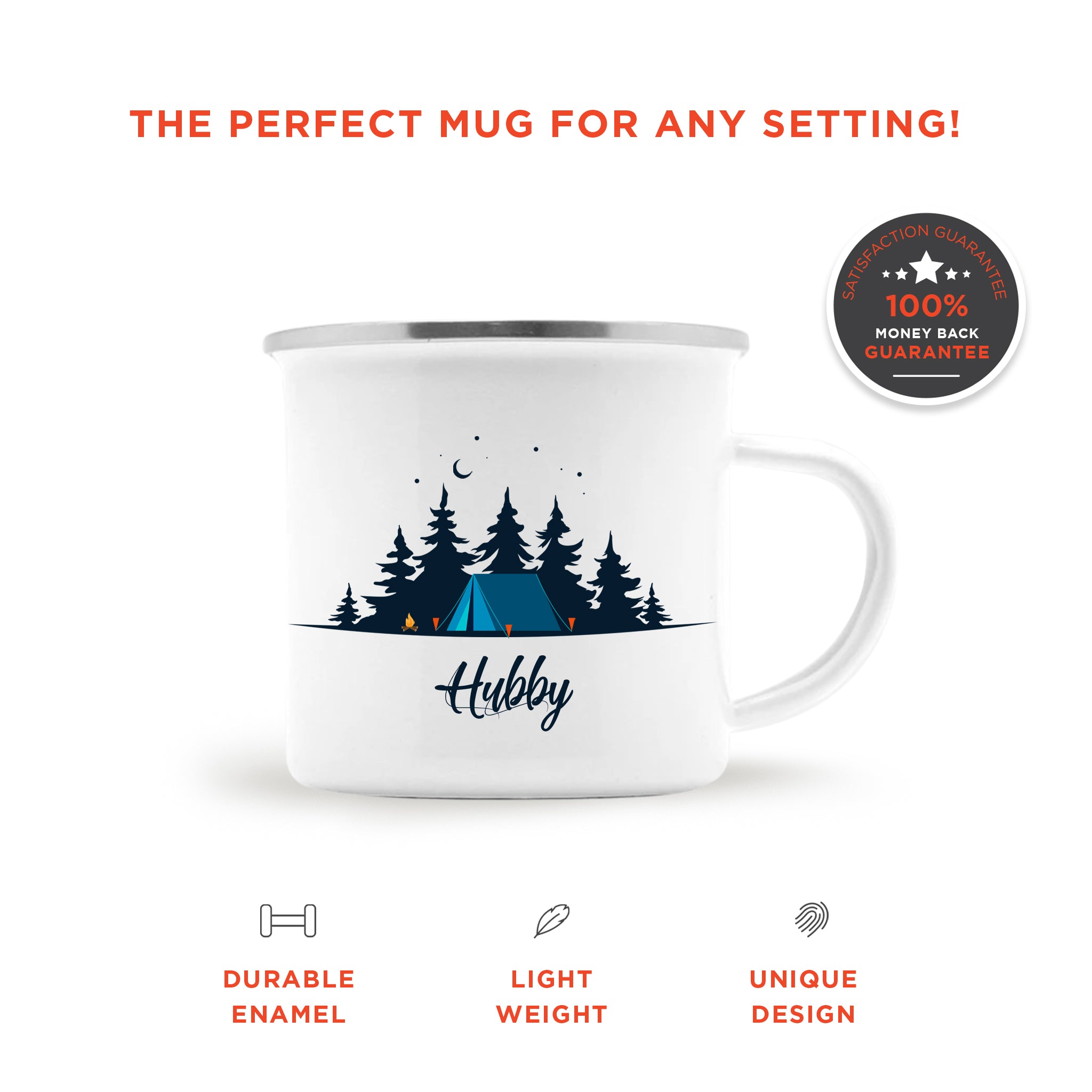 Personalized Hubby & Wifey Camp Mug Set of Two