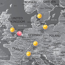 Modern Black & White Push Pin Map