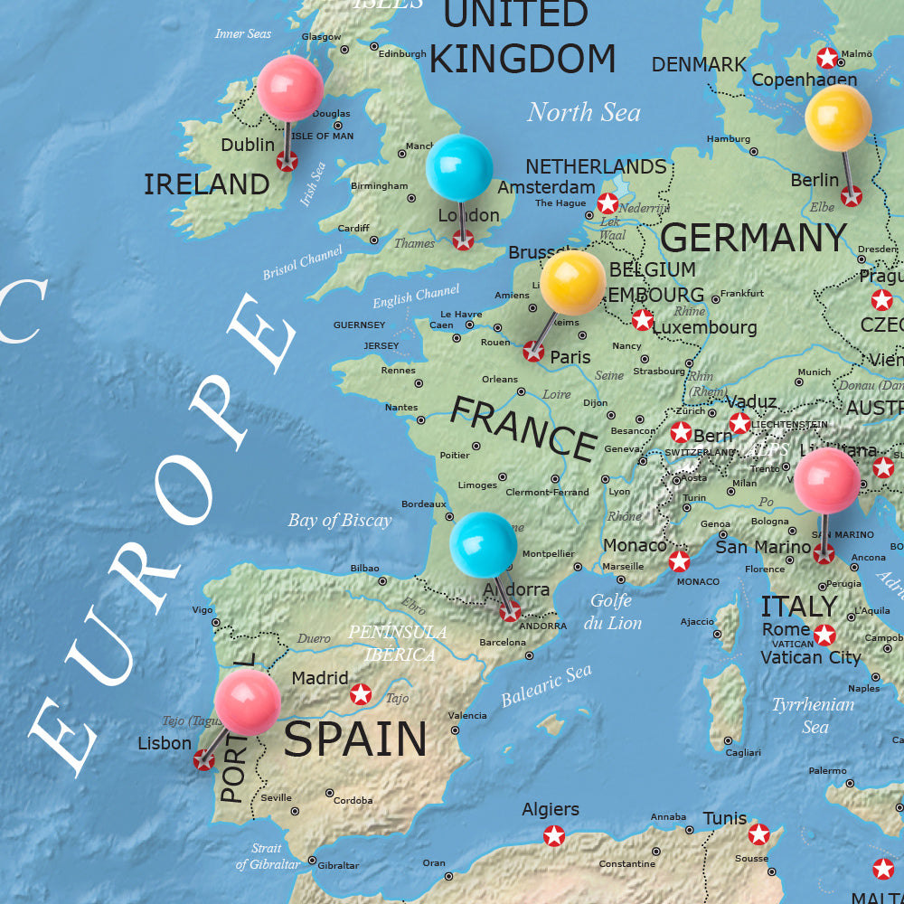 Classic Push Pin Map