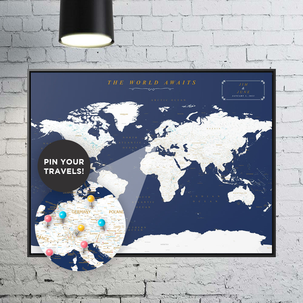 Nautical Push Pin Map