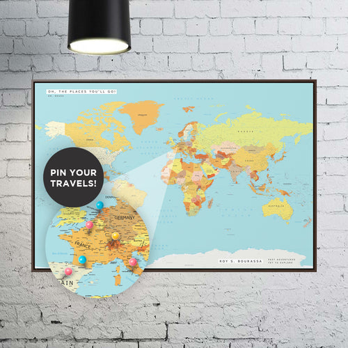 Quote Push Pin World Map