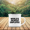 Load image into Gallery viewer, World&#39;s Okayest Employee Camping Mug