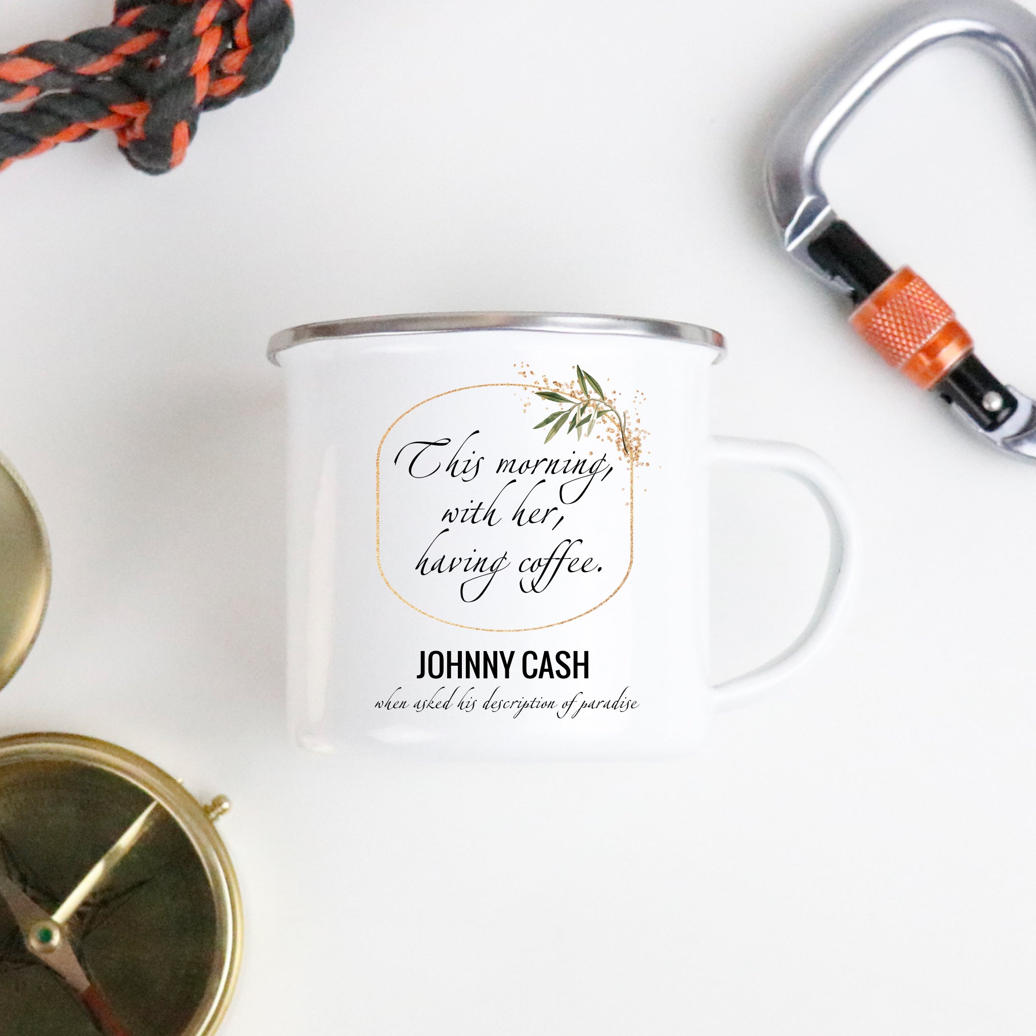 Johnny Cash Paradise Enamel Camping Mug