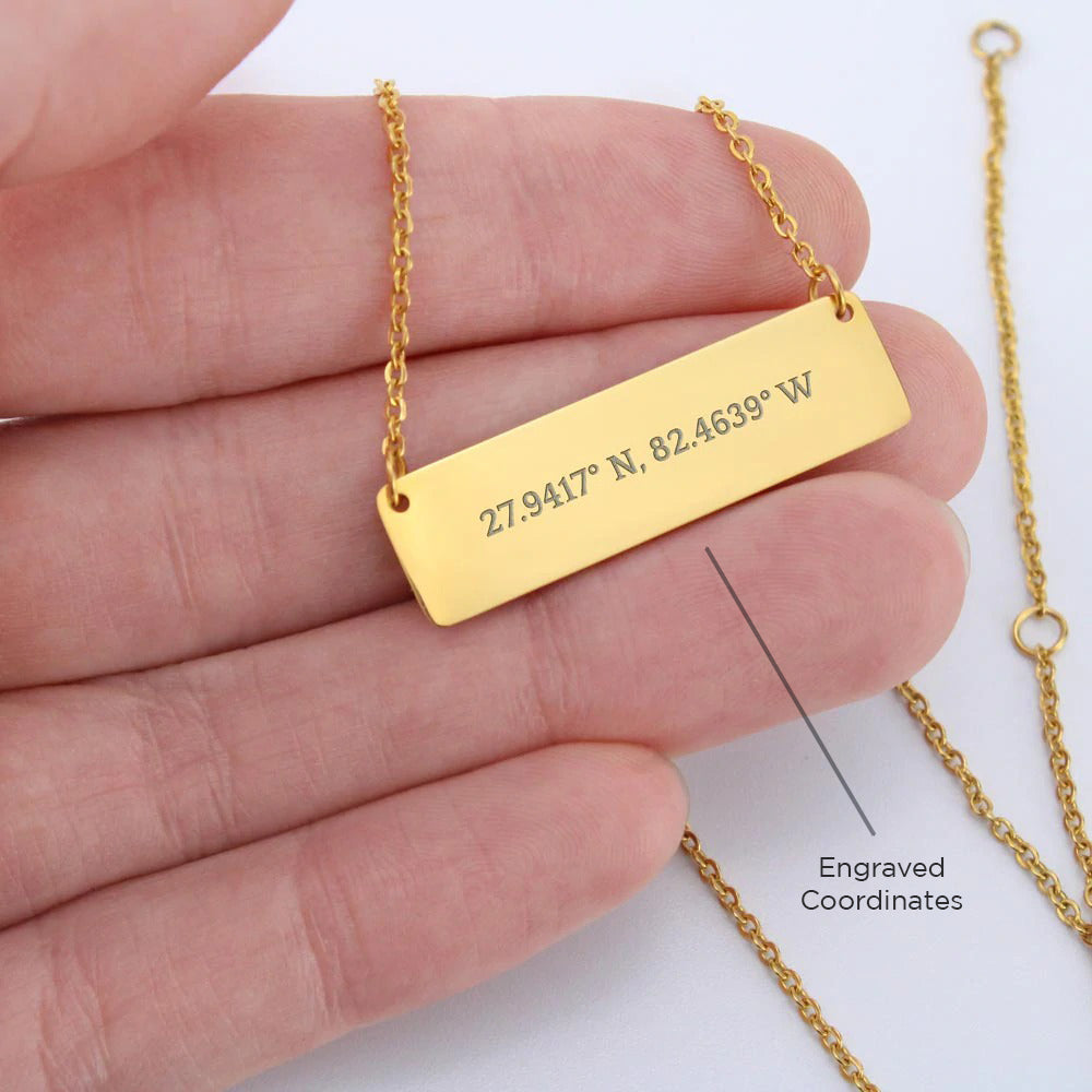 Lost Without You Personalized Bar Necklace