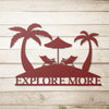 Load image into Gallery viewer, Explore More Tropical Metal Wall Sign