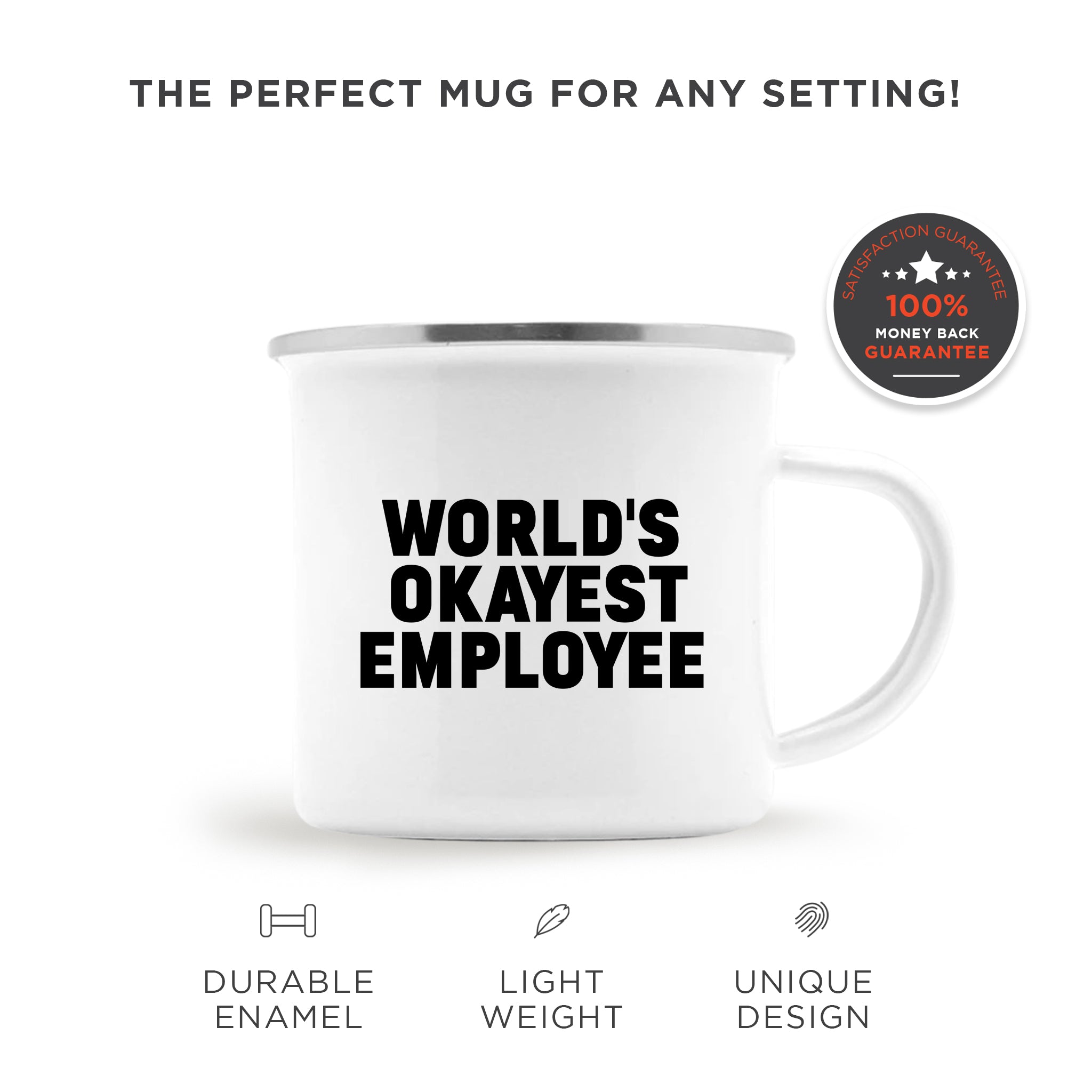 World's Okayest Employee Camping Mug