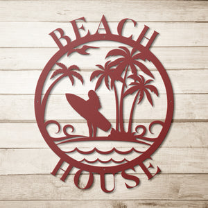 Beach House Sign - Metal Beach House Decor