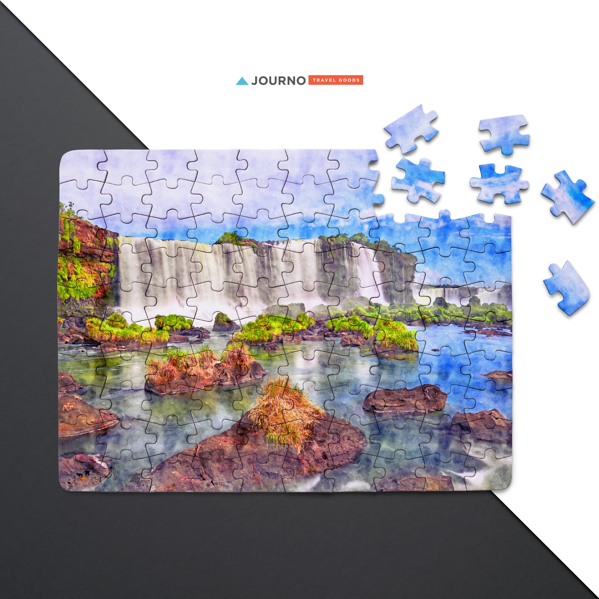 Unique Jigsaw Puzzle - Iguazu Falls Argentina Watercolor Puzzle