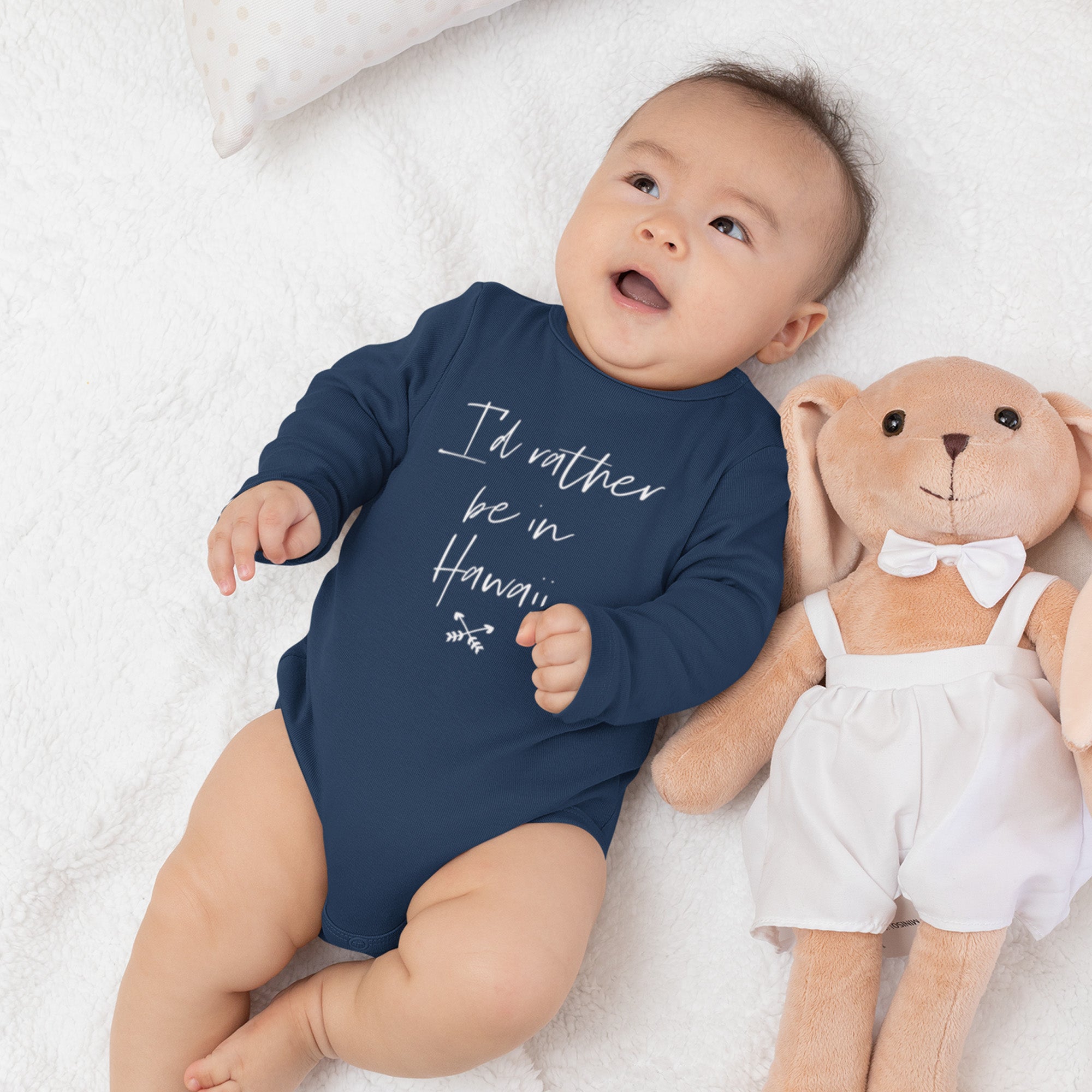 Funny Personalized Onesie - Unisex 'I'd Rather Be In' Baby Bodysuit