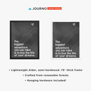 The Biggest Adventure Framed Travel Quote Poster