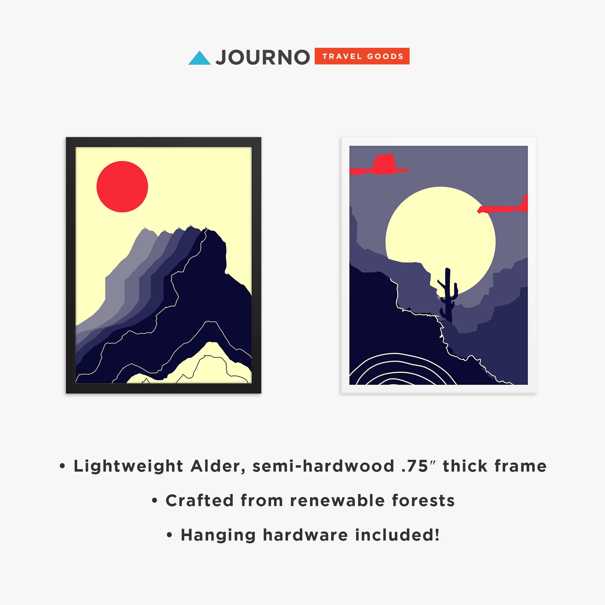 Abstract Mountain Sun Art Prints
