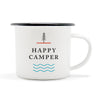 Classic 'Happy Camper' Enamel Camping Mugs - SET OF TWO!