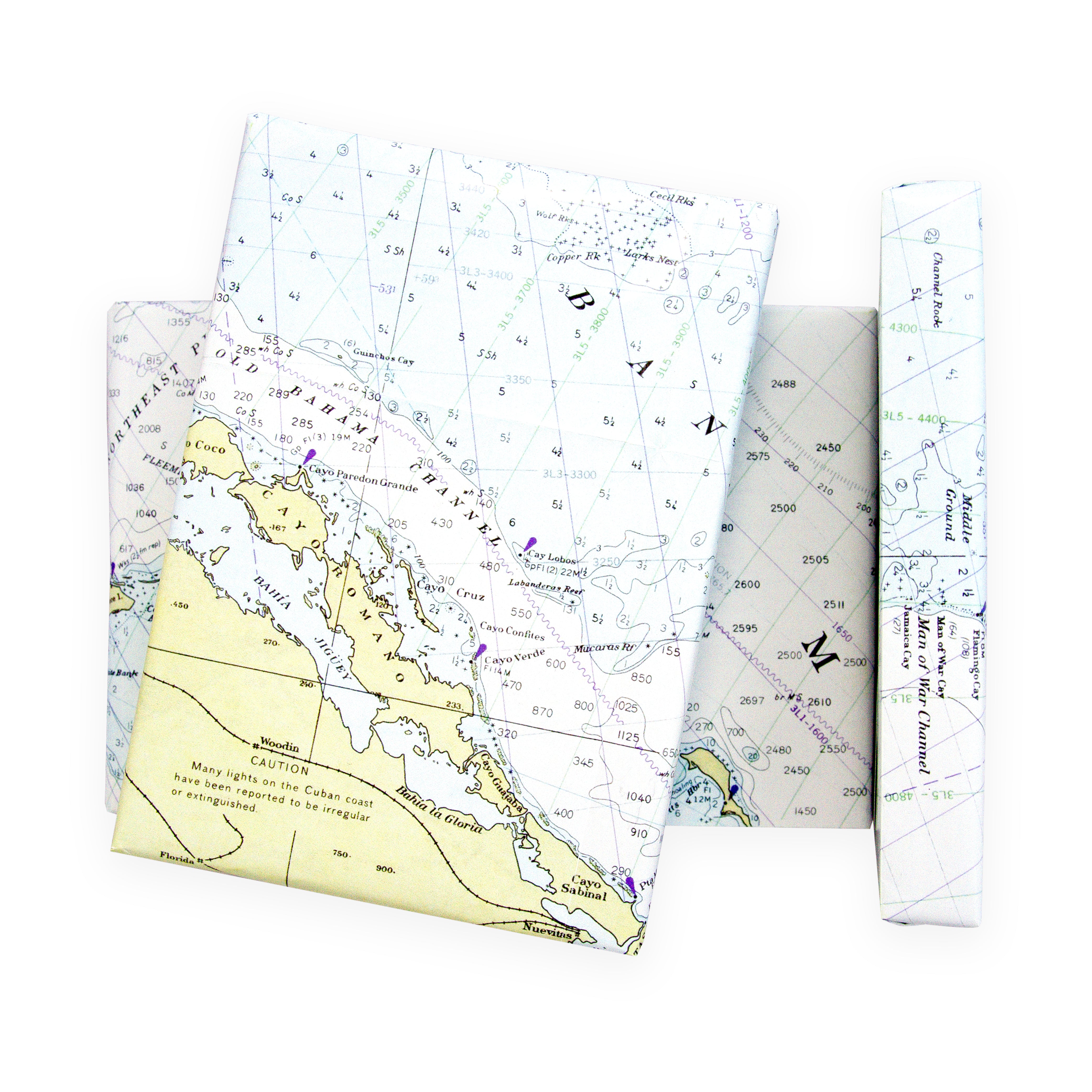Nautical Chart Wrapping Paper – 1977 Straits Of Florida Edition Map