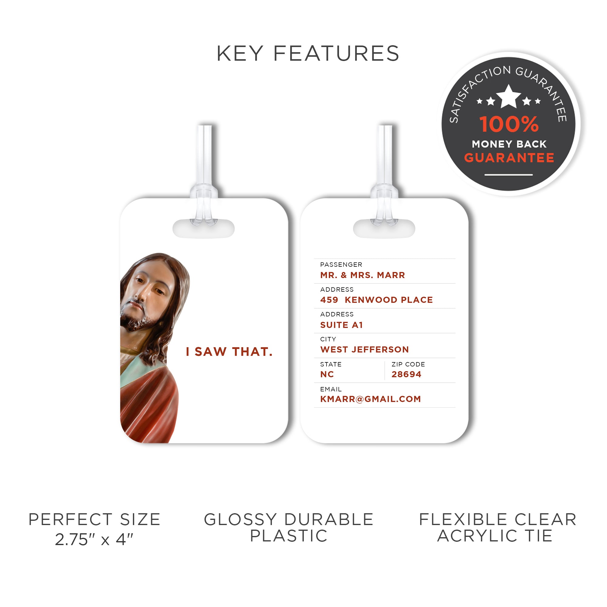 Jesus Is Watching Luggage Tag