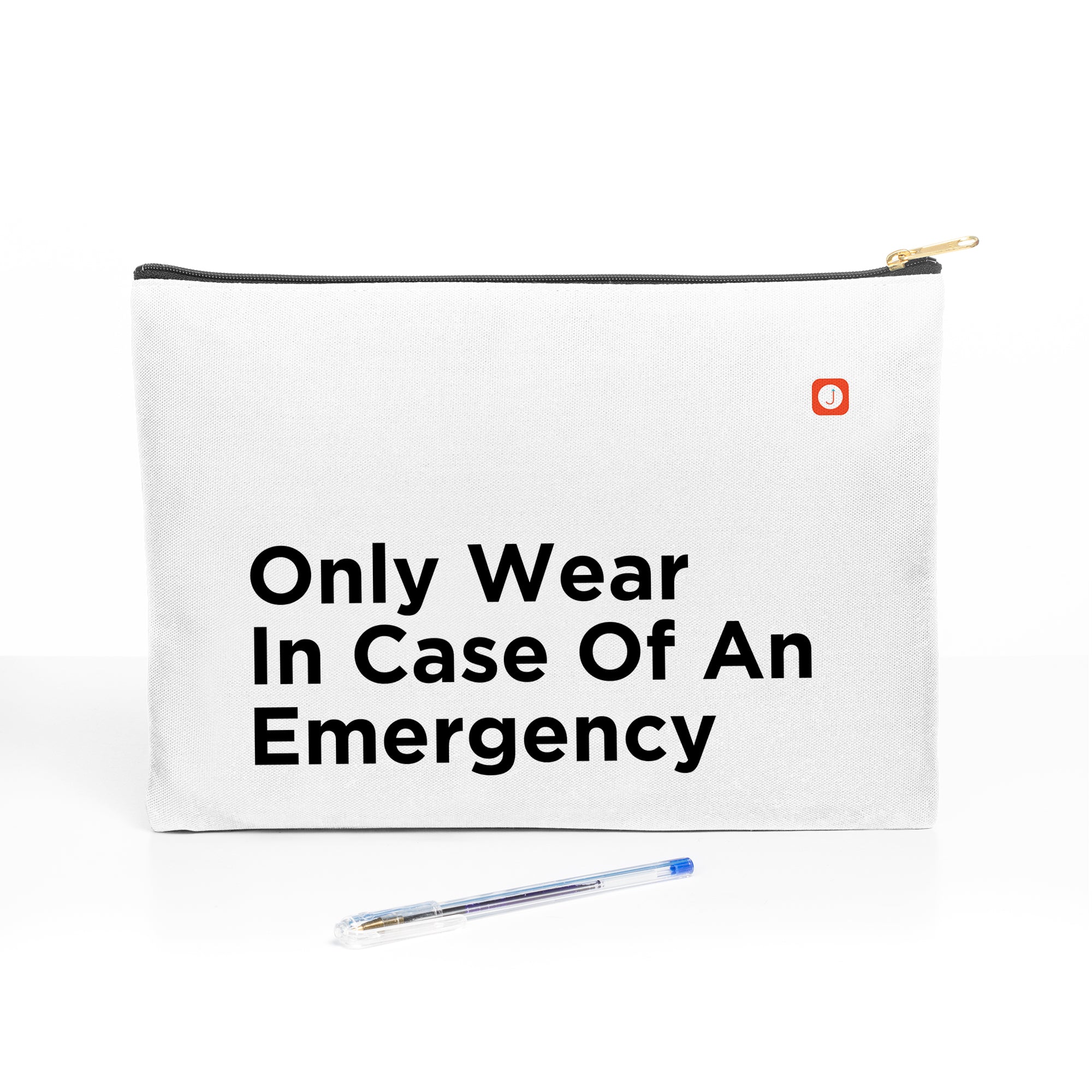 Only Wear In Case Of An Emergency Travel Accessory Pouch