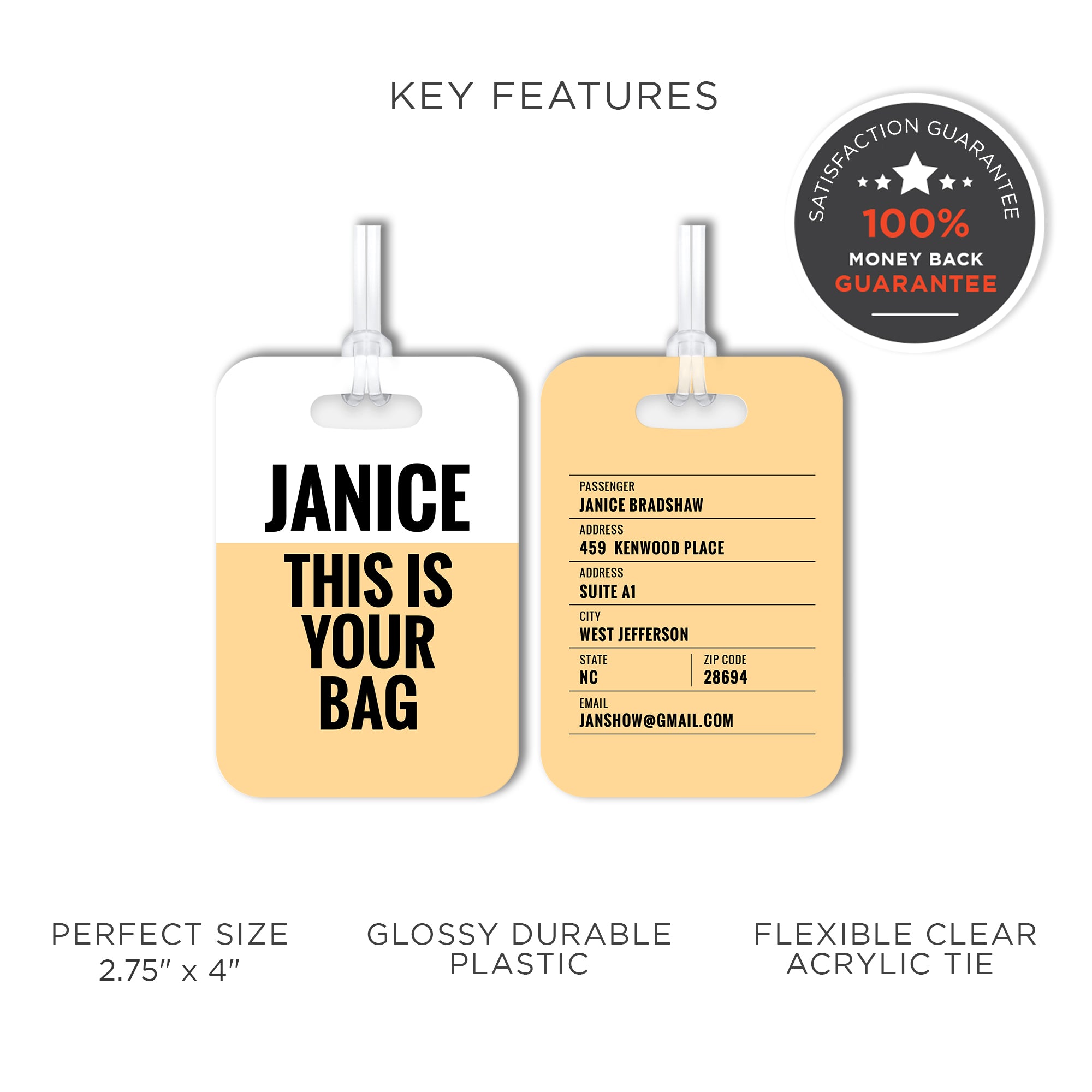 Personal Initials Luggage Bag Tags