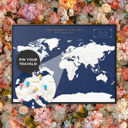 Custom Nautical Push Pin Map