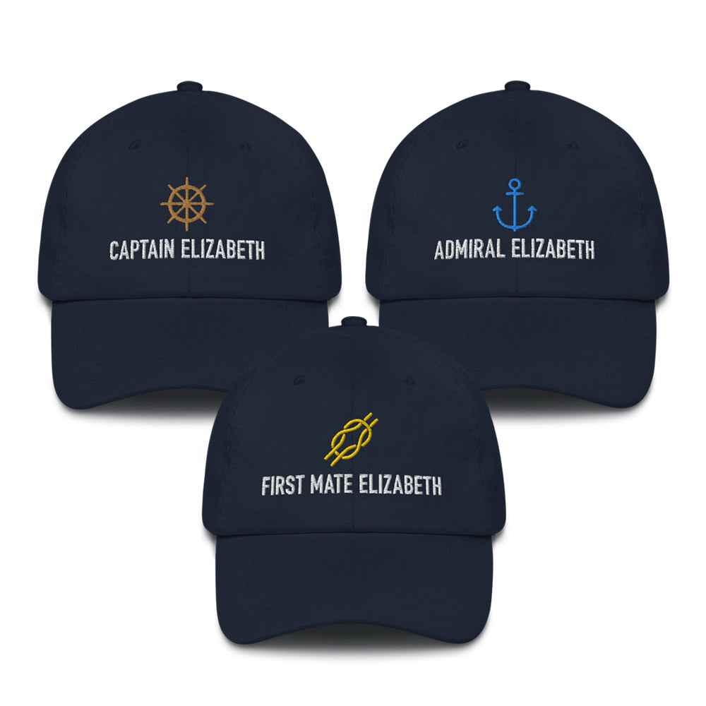 Captain, Admiral & First Mate Baseball Cap 3 Pack