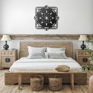 Ornate Compass Rose Metal Wall Art