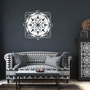 Ornate Compass Rose Metal Wall Art