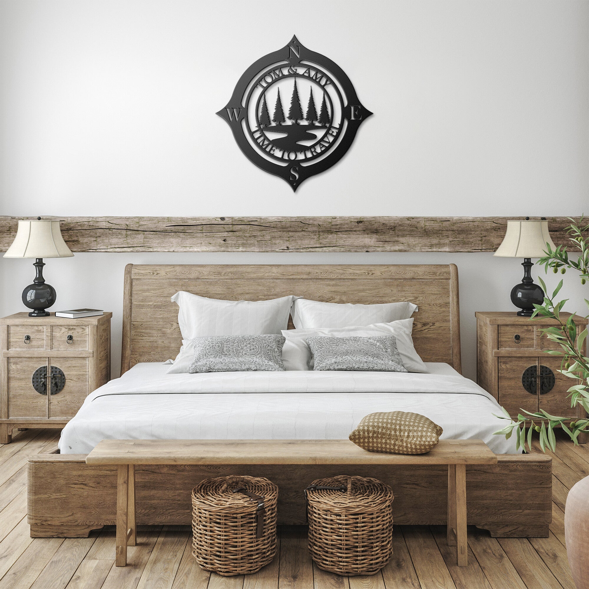 Time To Travel Custom Compass Name Sign