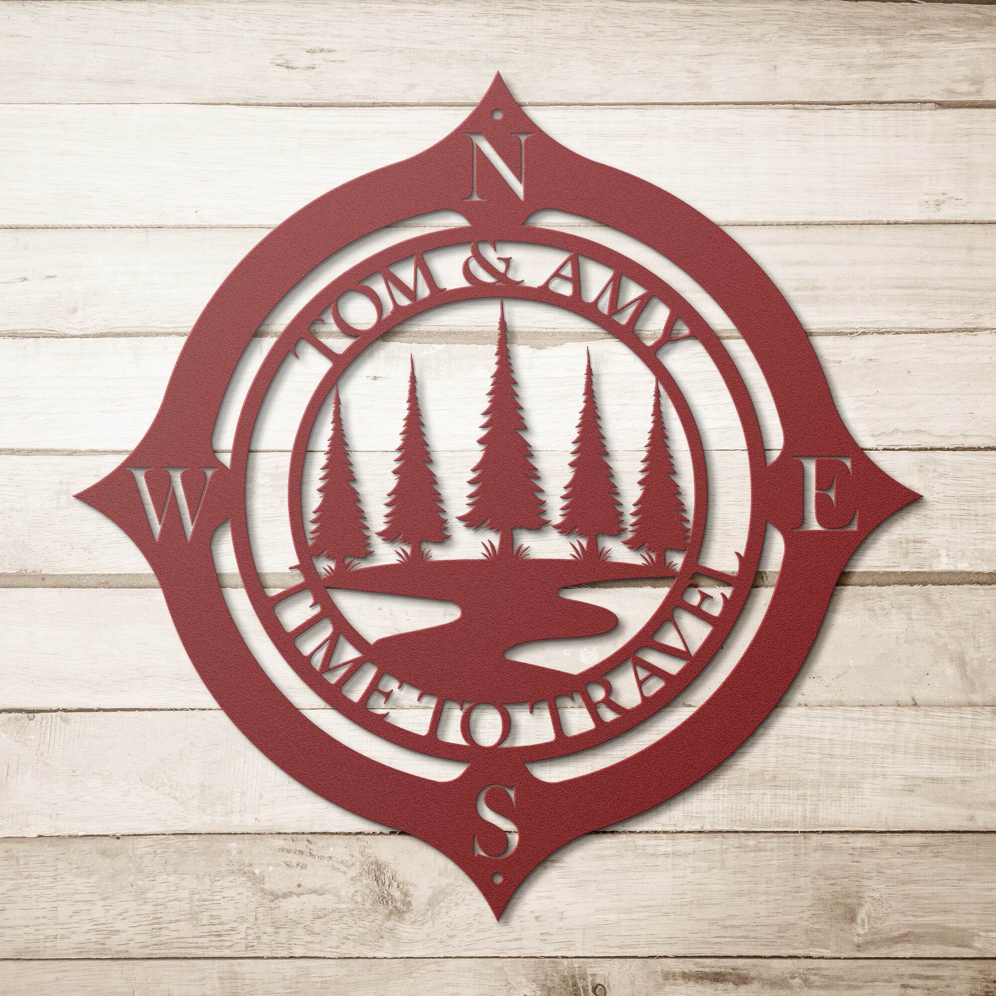 Time To Travel Custom Compass Name Sign