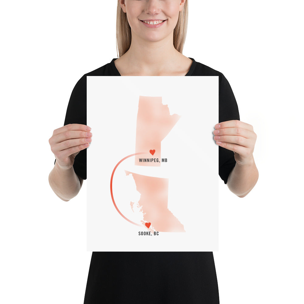 Customized "Long-Distance Love" Art Print