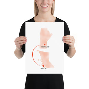 Customized "Long-Distance Love" Art Print