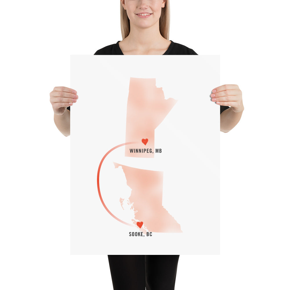 Customized "Long-Distance Love" Art Print