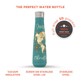 Personalized World Map Water Bottle