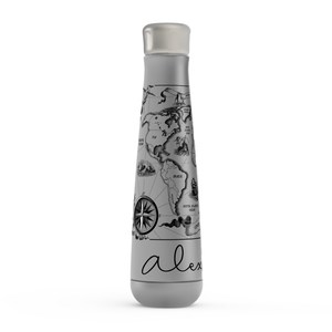 Personalized Compass Travel Map Water Bottle