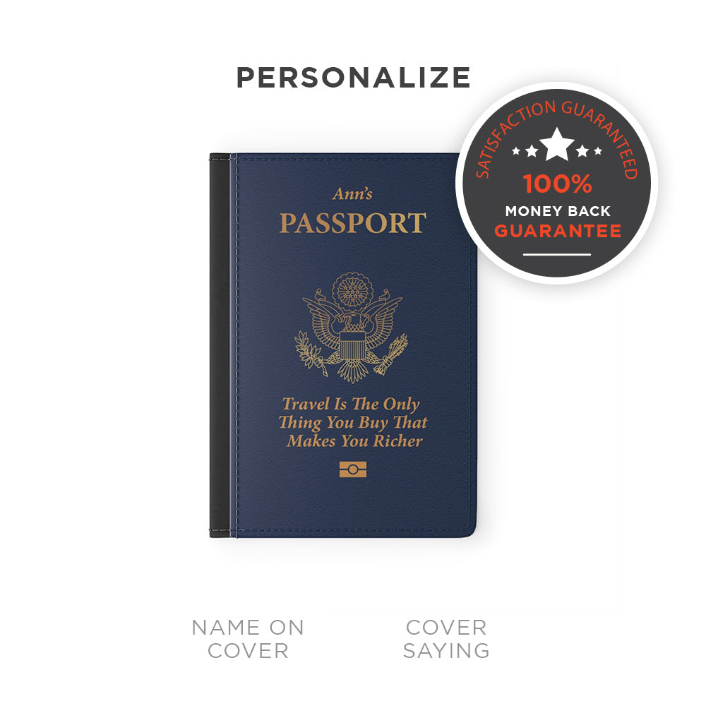 Classic Personalized Passport Cover Case