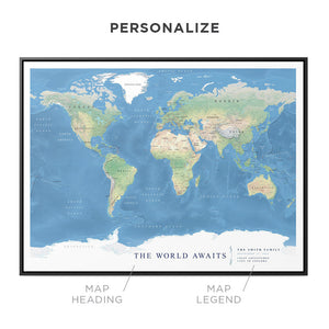 Custom Classic Push Pin Map