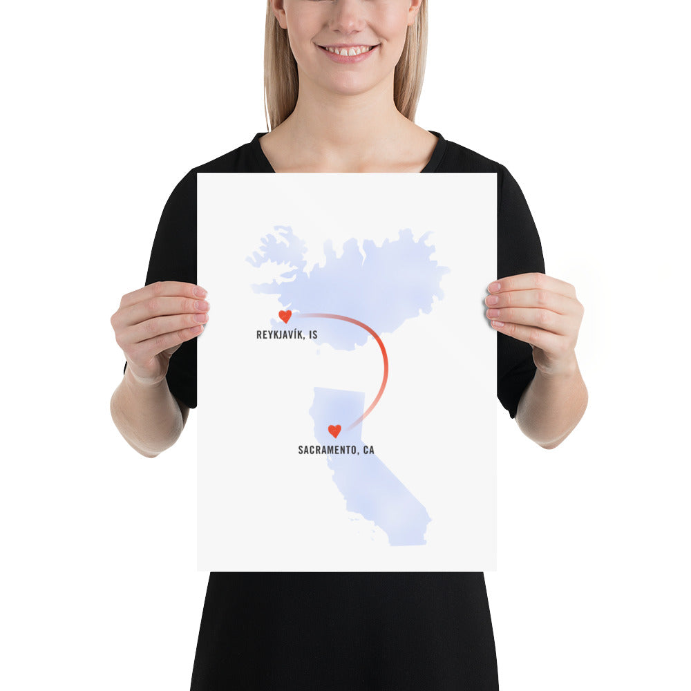 Customized "Long-Distance Love" Art Print
