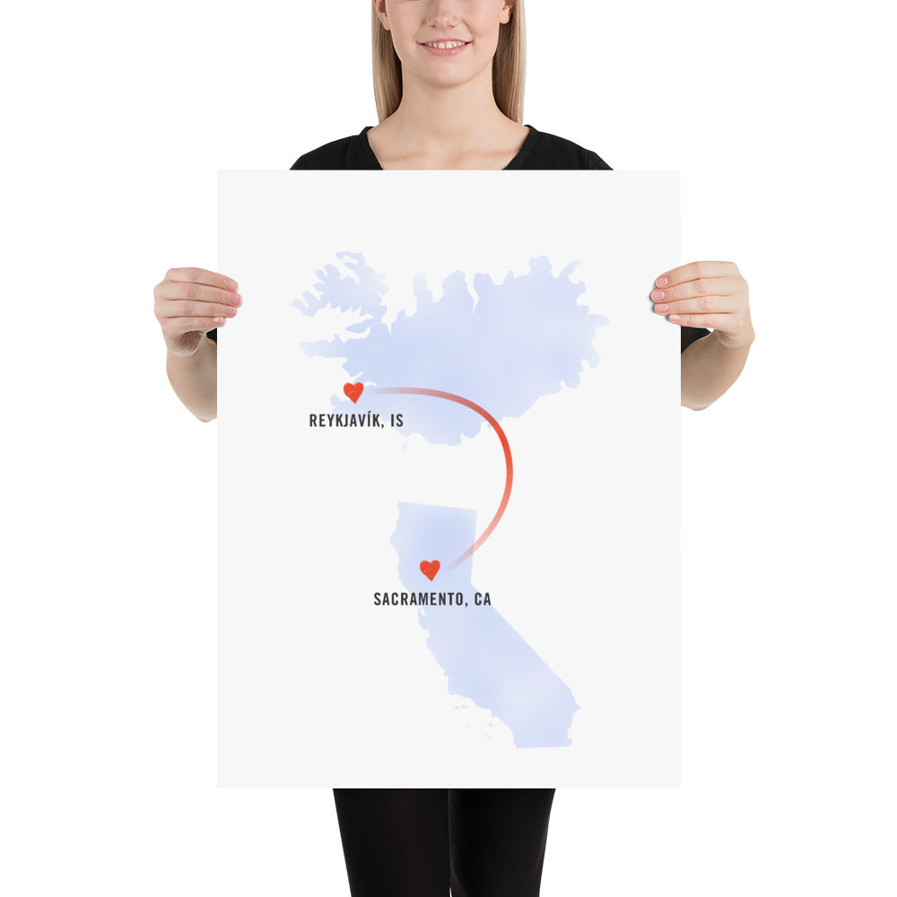 Customized "Long-Distance Love" Art Print