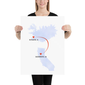 Customized "Long-Distance Love" Art Print