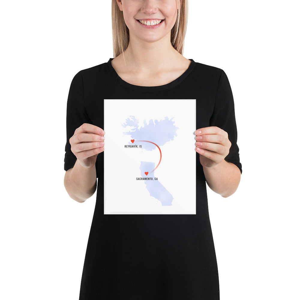 Customized "Long-Distance Love" Art Print