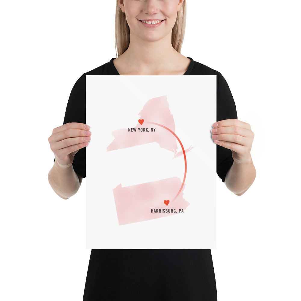 Customized "Long-Distance Love" Art Print