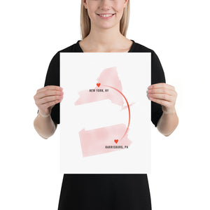 Customized "Long-Distance Love" Art Print