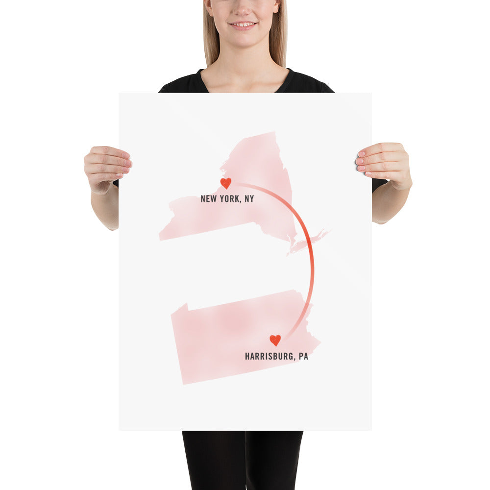 Customized "Long-Distance Love" Art Print