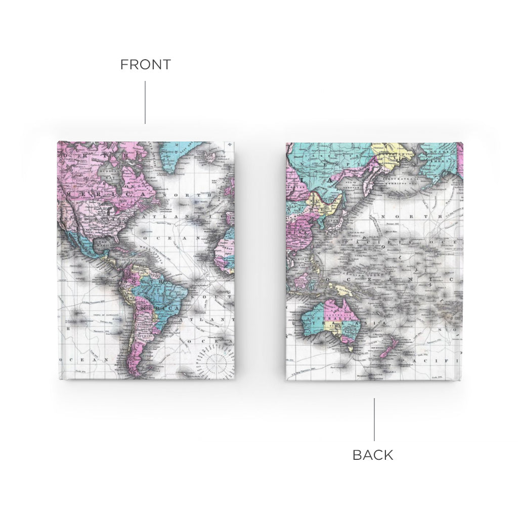 Classic Nautical Map & Vintage World Map Journals - Personalized!