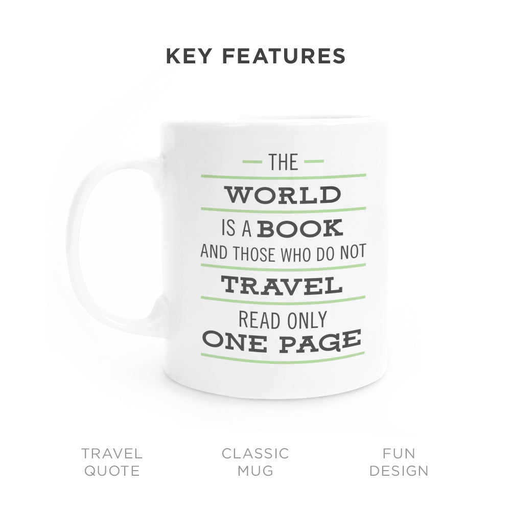 The World Is A Book Coffee Mug - Unique & Inspiration Ceramic Mug